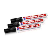 Edding 3000 pennarelli permanenti, 1,5-3 mm, Ricaricabili, Nero, Confezione da 3