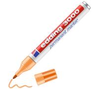 edding 3000 pennarello indelebile - arancione chiaro - 1 penna - punta rotonda 1,5-3 mm - pennarelli permanenti ad asciugatura rapida - impermeabili, a prova di sbavature - per cartone, plastica,