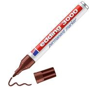 edding 3000 pennarello indelebile - marrone - 1 penna - punta rotonda 1,5-3 mm - pennarelli permanenti ad asciugatura rapida - impermeabili, a prova di sbavature - per cartone, plastica, legno,
