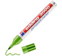 edding 3000 pennarello indelebile - verde chiaro - 1 penna - punta rotonda 1,5-3 mm - pennarelli permanenti ad asciugatura rapida - impermeabili, a prova di sbavature - per cartone, plastica, legno,