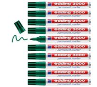 Marcatore permanente Edding 3000 Verde (10 Unità)