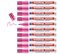 edding 3000 permanent marker - pink - box of 10 - round tip 1.5-3 mm - quick-dry