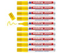edding 3000 permanent marker - yellow - box of 10 - round tip 1.5-3 mm - quick-d