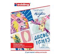 edding 30010 - Blocco per cartoline, 20 fogli in formato A6, carta spessa da 300 g/m², per pittura acrilica e ad olio, senza acidi, ideale per professionisti e principianti