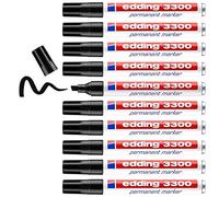 edding 3300 permanent marker - black - box of 10 - chisel tip 1-5 mm - quick-dry