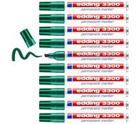 Edding 3300 - Pennarello permanente, 10 pezzi Verde