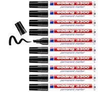 edding 3300 permanent marker - black - box of 10 - chisel tip 1-5 mm - quick-dry