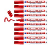 edding 3300 permanent marker - red - box of 10 - chisel tip 1-5 mm - quick-dryin