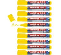 edding 360 Marcatore per Lavagne Bianche, Giallo, 10Pz, Punta Tonda 1.5-3 Mm, per Lavagne Bianche, Lavagne a Fogli Mobili, Bacheche, Lavagne Magnetiche e Memo, Sketchnotes