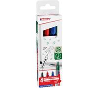edding 361 Marcatore per lavagne bianche punta tonda; Astuccio 4 pz.; Colori nero, rosso, blu, verde; Tratto 1mm