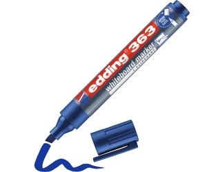 Edding 363 - Pennarello per Lavagna Bianca, 1 Penna per Lavagna Bianca, Punta a scalpello 1-5 mm, per lavagne Bianche, Lavagna a Fogli mobili, bacheca, magnetiche e memo, Ricaricabile, Colore: Blu