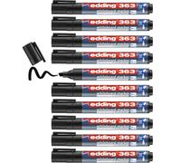 edding 363 - Pennarello per Lavagna Bianca, 10 Pezzi, Punta a scalpello da 1 a 5 mm, cancellabile a Secco, per lavagne, lavagne a Fogli mobili, lavagne magnetiche, lavagne magnetiche, lavagne e memo