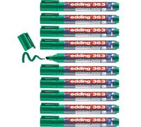edding 363 whiteboard marker - green - 10 whiteboard pens - chisel tip 1-5 mm -