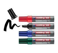 edding 365 whiteboard marker - set of 4 whiteboard pens - chisel nib 2-7 mm-for