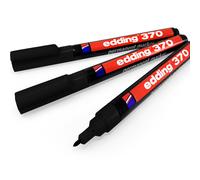 Edding 370 Permanente Pennarello - 1mm Proiettile Punta - Nero - Confezione 3