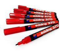 Edding 370 Permanente Pennarello - 1mm Proiettile Punta - Rosso - Confezione 6