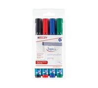 edding 380 Marcatore per flipchart punta conica; Astuccio 4 pz.; Colori nero, rosso, blu, verde; Tratto 1,5-3 mm