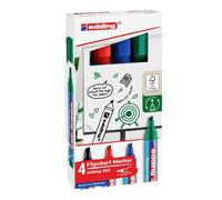 Edding 383 Flipchart Pennarello 1-5mm Scalpello Punta Nero, Blu, Rosso, Verde 4