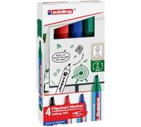 EDDING 383/4S - Marcatore per lavagna a fogli mobili, 1,0 - 5,0 mm, 4 colori