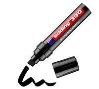 edding 390 Marcatore Permanente, Nero, 1 Penna, Punta Larga a Scalpello 4-12 Mm, Impermeabile, Asciugatura Rapida, Multiuso, Universale, per Cartone, Plastica, Legno, Metallo, Vetro, Ciottoli, Tela