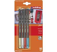 Edding 1200 marcatore Oro Verde metallizato Rosso Argento 4 pz