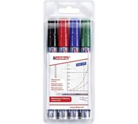 Edding 4-250-4 Marcatore per lavagna bianca Nero, Blu, Rosso, Verde 1 KIT