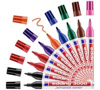 Edding 4-3000-10999 Marcatore indelebile Nero, Rosso, Blu, Verde, Arancione, M