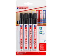 edding 3000 pennarello indelebile nero, confezione da 4