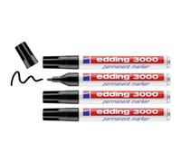 Edding 4-3000-4-1001 Permanentmarker Marcatore indelebile Nero resistente alla