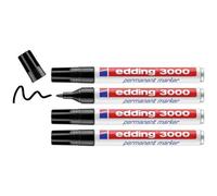Edding 4-3000-4-1001 Permanentmarker Marcatore indelebile Nero resistente alla