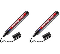 Edding 4-300001 Marker permanente 1.5-3mm, Nero, 1 pezzo (Confezione da 2)
