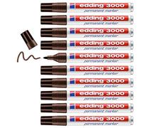 Edding 4-3000018 - Pennarello indelebile 3000, ricaricabile, tratto 1-5 mm, marrone scuro