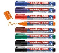 Edding 4-360-8-S2999 Kit marcatori per lavagne bianche Nero, Rosso, Blu, Verde