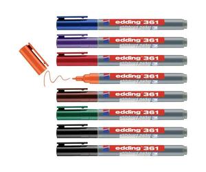 Edding 4-361-8-S2999 Kit marcatori per lavagne bianche Nero, Rosso, Blu, Verde
