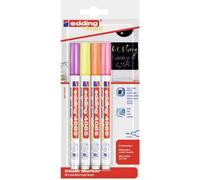 Edding 4-4085-4-1NEON 4085 Marcatore a gesso Rosso lampone, Giallo Neon , Aran