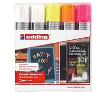 EDDING - 4-4090-5999 - Marcatore a gesso liquido 4090 - punta scalpello - da 4 a 15mm - Edding - astuccio 5 pezzi - 80197 - Conf. da 1 Pz. - 4-4090-5999