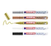 Edding 4-751-5-999 Glanzlackmarker Marcatore a vernice Nero, Bianco, Oro, Arge