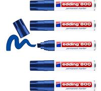 Edding - 4-800 003 Marcatore Permanente Blu - Punta Smussata - 5 Pezzi