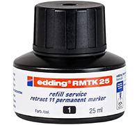 edding 4-RMTK25001 dopo rimpiazzarli China service ritrattare 11 pennarello indelebile, 25 ml, Nero