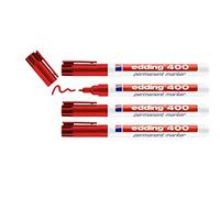 edding 400 Marcatore permanente Blister 4 pz. Colore rosso; Tratto 1mm