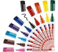 Marcatore permanente Edding 400 - punta conica - tratto 2,00mm a 4,00mm - astuccio 10 colori assortiti - Edding