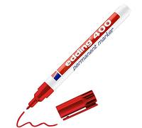 edding 400 Marcatore Permanente, Rosso, 1 Penna, Punta Tonda Fine 1 Mm, Impermeabile, Asciugatura Rapida Senza Sbavature, per Cartone, Plastica, Legno, Metallo, Vetro e Tessuto