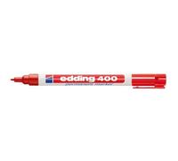 Pennarello indelebile Edding 400 - Punta tonda - Tratto 1 mm - Ricaricabile - Asciugatura rapida - Colore rosso