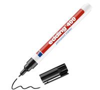 Edding 400 Pennarello Indelebile Nero Punta Fine 1mm Marcatore Permanente Universale Impermeabile per Plastica Vetro Metallo Legno Tessuto Cartone Ricaricabile Alta Precisione Made in Germany
