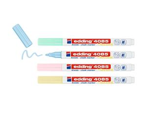 edding 4085 chalk marker - yellow, green, rose, blue (pastel) - 4 chalk pens - r