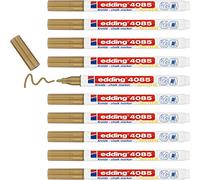 Edding 4085 - Pennarello a gesso, 10 pennarelli a gesso, punta rotonda, 1-2 mm, con punta fine, per lavagne, finestre, vetri, specchi, pennarelli a gesso liquido per copertura opaca