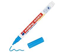 edding 4085 Pennarello a Gesso - Azzurro - Punta tonda 1-2 mm - Penna a gesso per lavagna cancellabile - per scrivere su finestre, vetro, specchi - inchiostro opaco altamente coprente