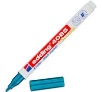 edding 4085 Pennarello a Gesso - Blu metal. - Punta tonda 1-2 mm - Penna a gesso per lavagna cancellabile - per scrivere su finestre, vetro, specchi - inchiostro opaco altamente coprente