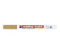 edding 4085 Pennarello a Gesso - Oro - Punta tonda 1-2 mm - Penna a gesso per lavagna cancellabile - per scrivere su finestre, vetro, specchi - inchiostro opaco altamente coprente