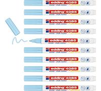 Edding 4085 - Pennarello a gesso per lavagne, finestre, vetro, specchi, 10 pennarelli a gesso liquido, punta tonda da 1 a 2 mm, con punta fine, per lavagne, finestre, vetri, specchi